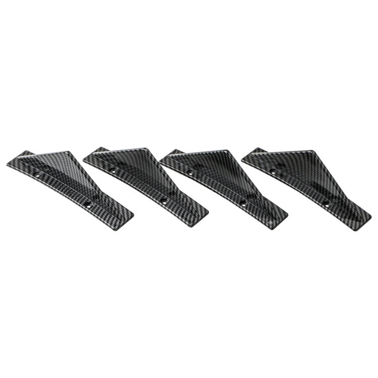 Universal triangular rear diffuser fins - Gloss black or Carbon fibre style, ABS rear diffuser
