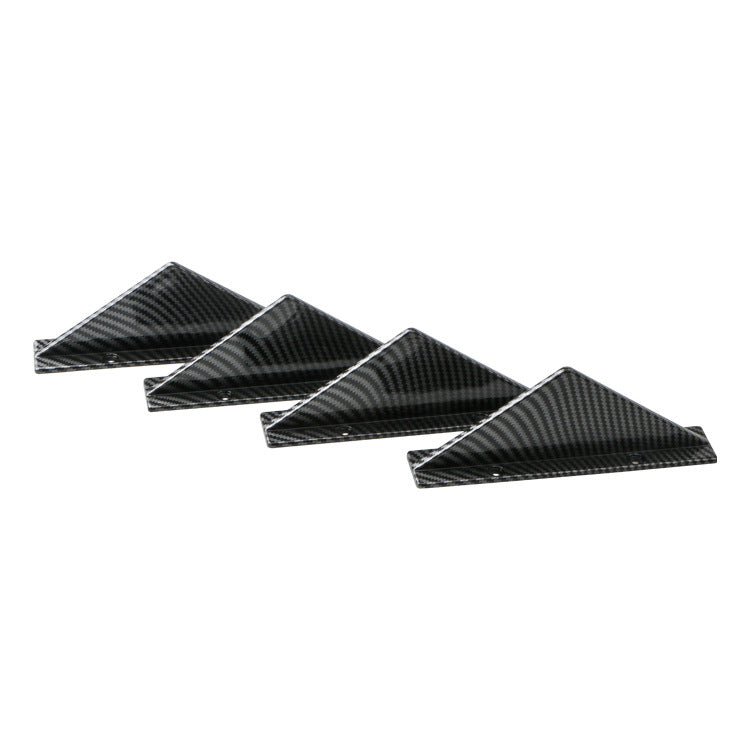 Universal triangular rear diffuser fins - Gloss black or Carbon fibre style, ABS rear diffuser