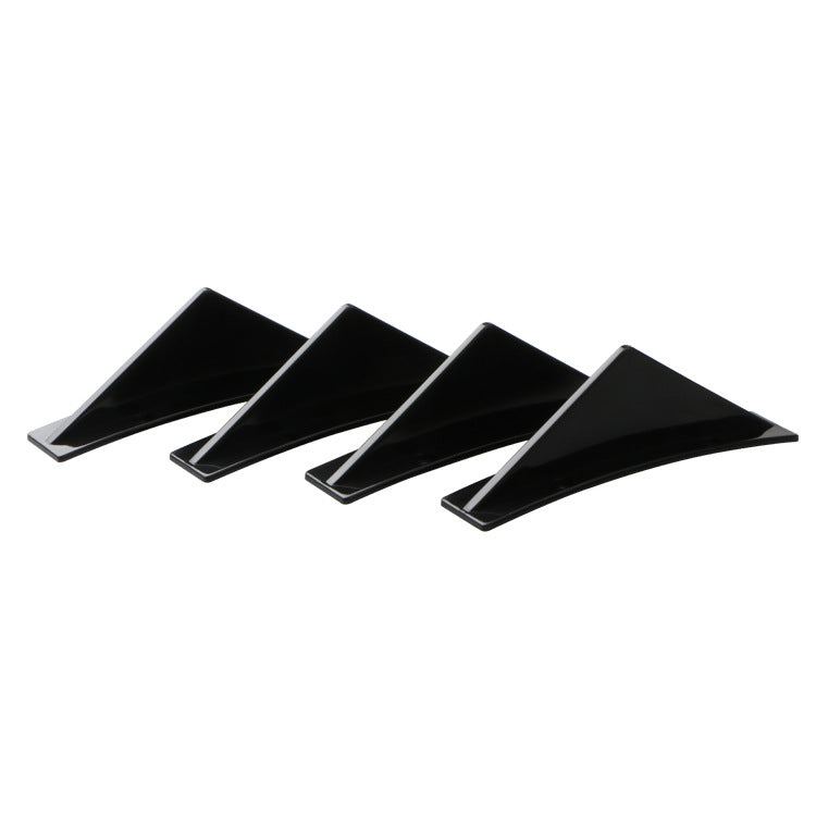Universal triangular rear diffuser fins - Gloss black or Carbon fibre style, ABS rear diffuser