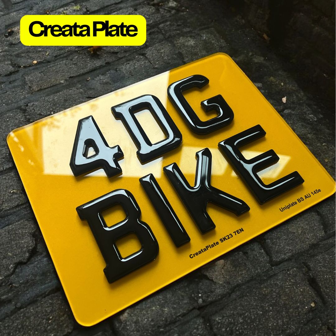 Premium 4D Gel Acrylic Motorbike Rear Number Plate