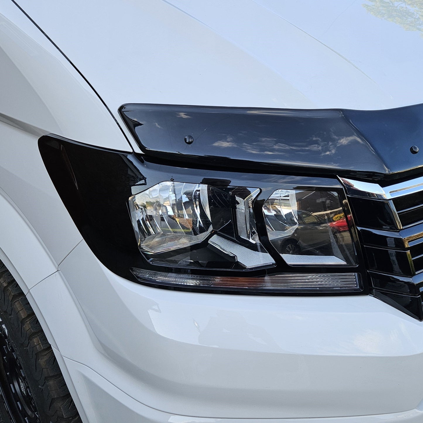VW Crafter Headlight Guards – Gloss Black (2018+) | Van-X