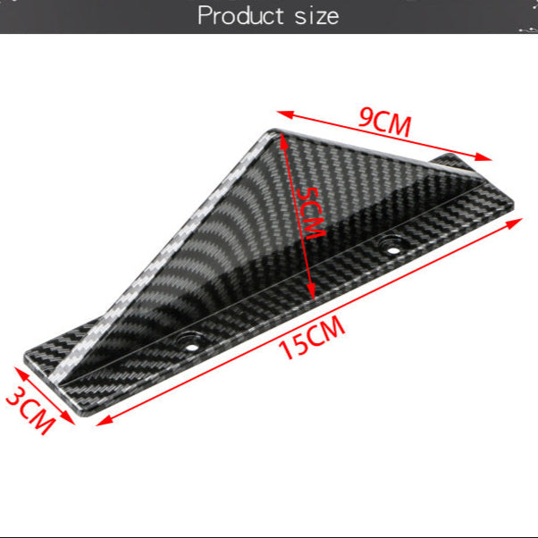Universal triangular rear diffuser fins - Gloss black or Carbon fibre style, ABS rear diffuser