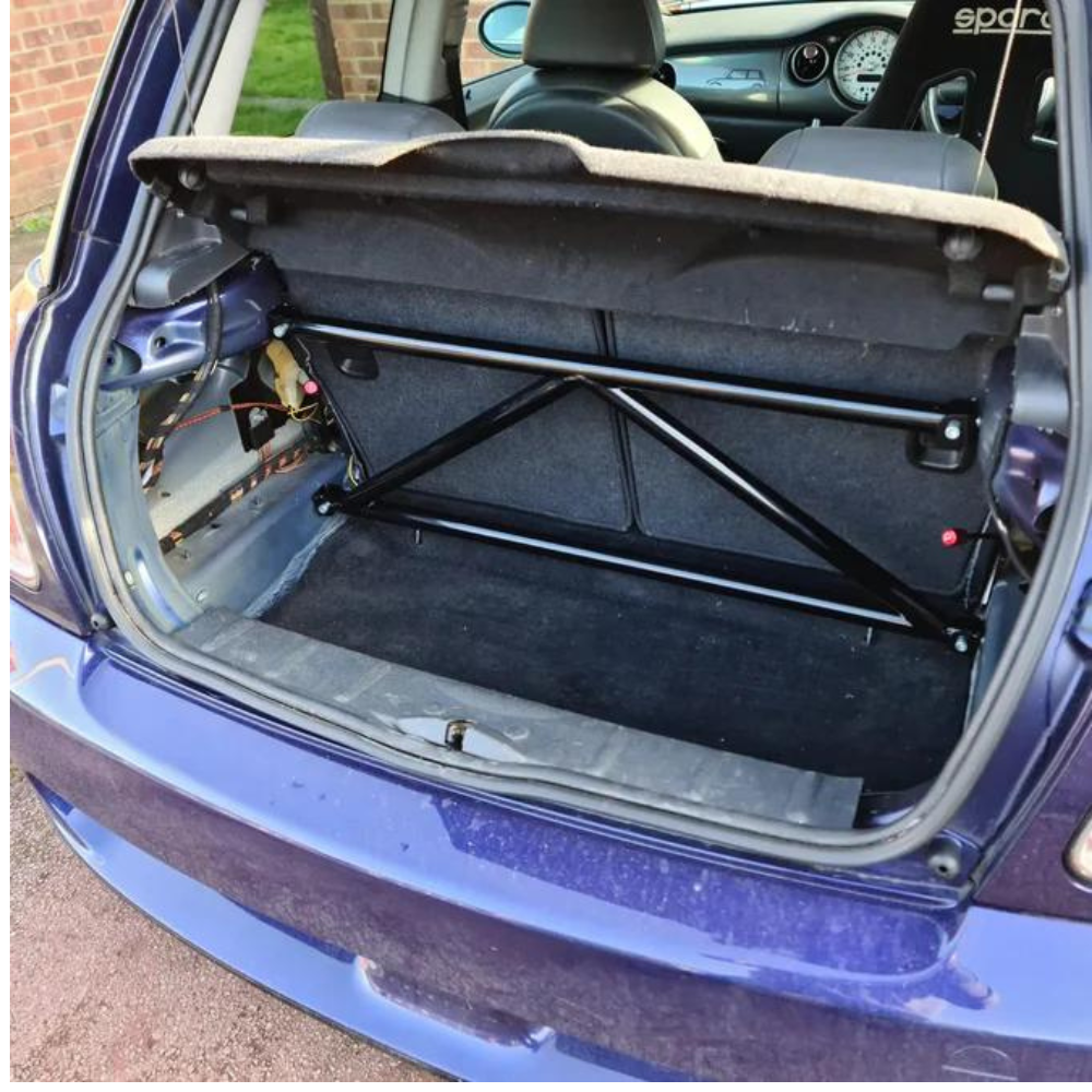 Mini Cooper S R53 K-Brace Rear Strut Bar Interior Brace 2001–2007