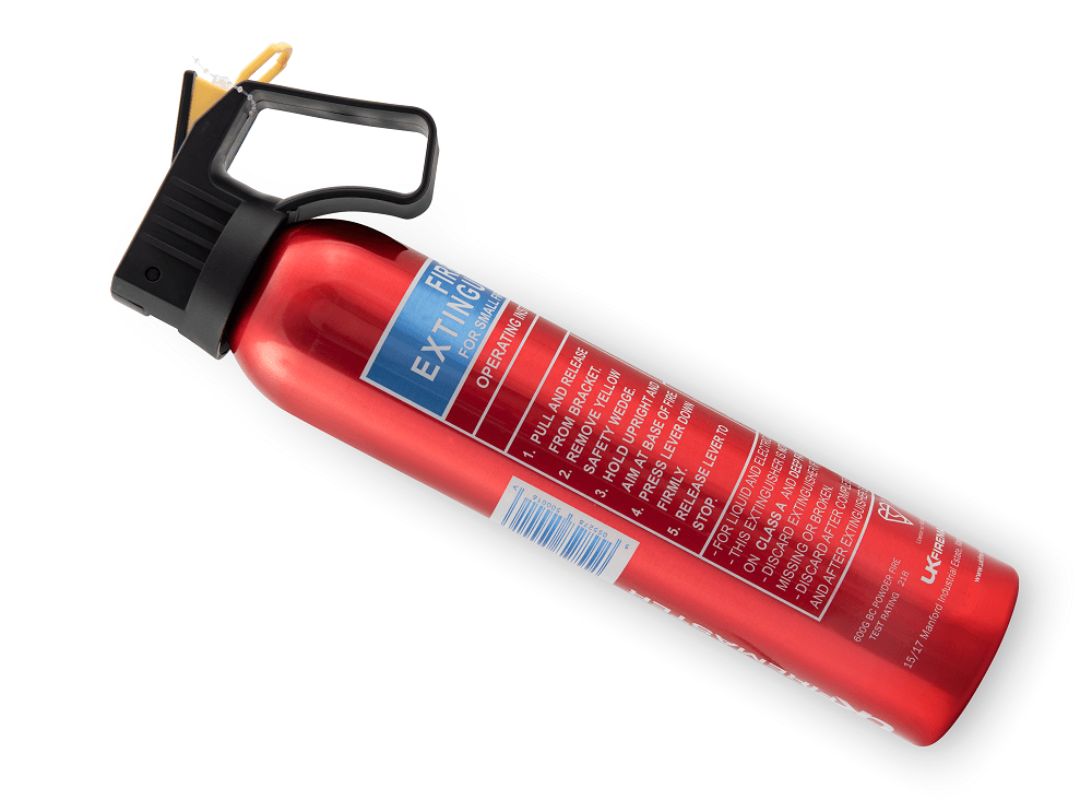 600g Car Fire Extinguisher 21B Dry Powder BSI Approved 5 Year Warranty