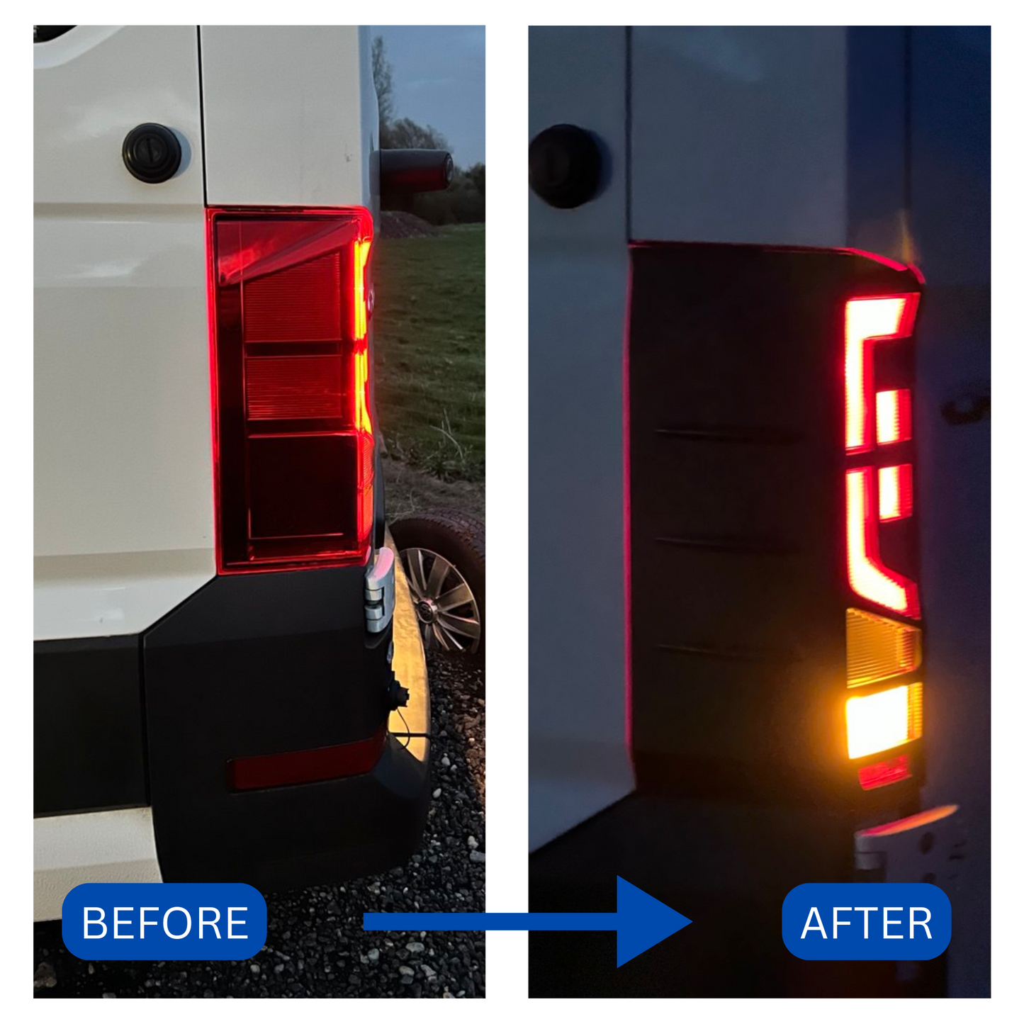 Volkswagen Crafter Rear Light Guards - Gloss Black (2018 Onwards)