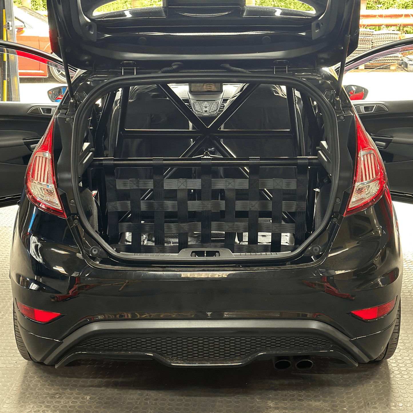 Ford Fiesta MK7 / MK7.5 Rear Strut Bar & Boot Cargo Net Kit Interior Brace 2008–2017