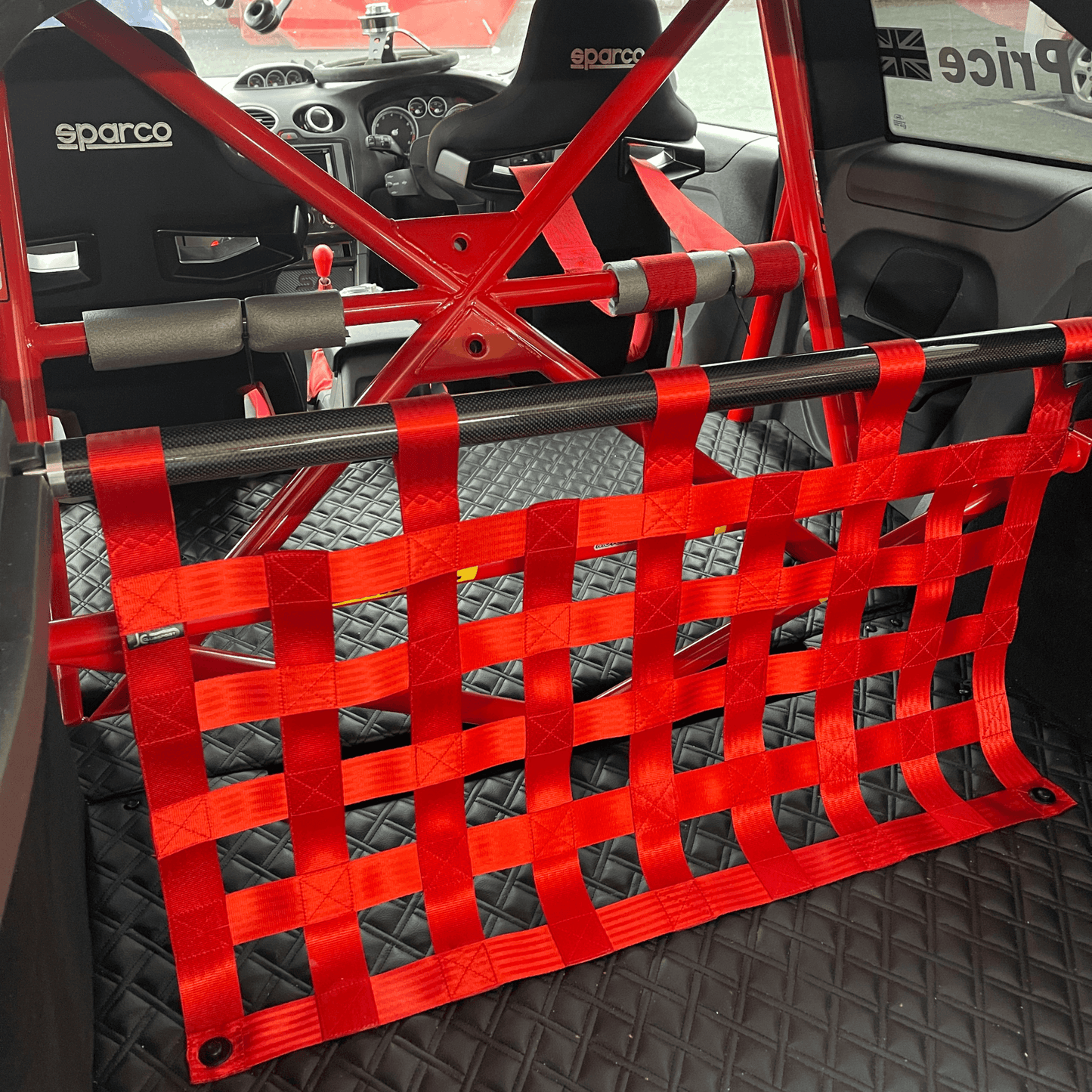 Ford Focus MK2 Rear Strut Bar & Boot Cargo Net Kit Interior Brace 2004–2011