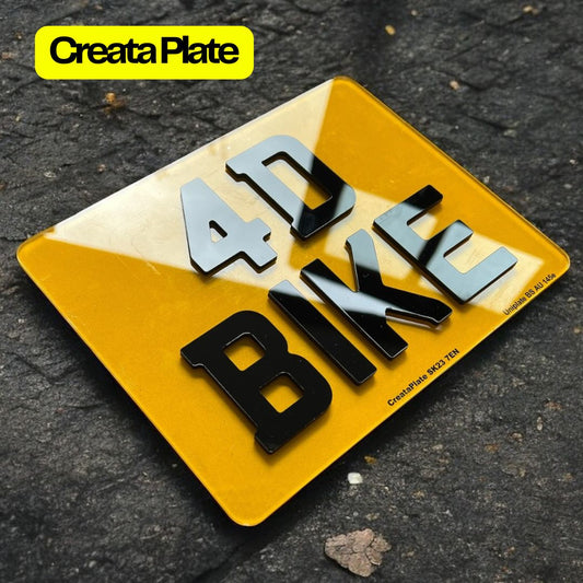 Premium 4D Acrylic Motorbike Rear Number Plate