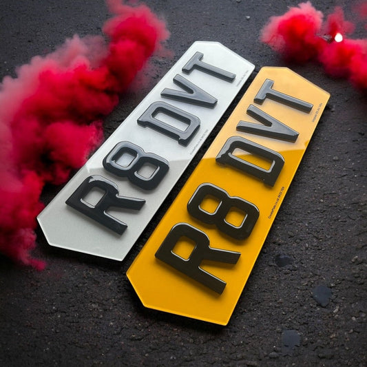 4D Gel Number Plates 16" - Lambo Hex Style