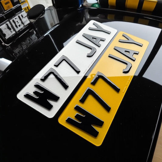 Premium 3D Gel Number Plates – Short 6 Digit Pair